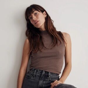 Madewell Ribbed Sleeveless Turtleneck Top